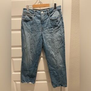 Good American Classic Straight Leg High Rise High Waisted Medium Wash Jean 12/31